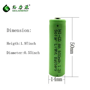 ए. ए. 600mah 1.2v नी-cd बैटरी के लिए सौर रोशनी