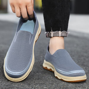 Chaussures de mode pour hommes, nouvelle collection transfrontalière, grandes tailles, à enfiler, respirantes, légères, à semelle épaisse en caoutchouc, en maille, toutes saisons - Product Image 1