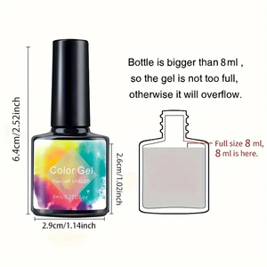 Juego de Esmaltes de Uñas en Gel Transparente de 6 Colores, Esmalte de Uñas en Gel UV/LED de Verano, Transparente, Neón, para <span class=keywords><strong>Manicura</strong></span> y Arte de Uñas - Product Image 6