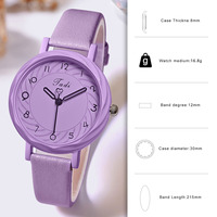 Nouvelle montre à quartz tendance pour femme, étudiante, avec petit cadran mignon, bracelet en cuir, cadeau pour petite amie