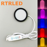 Mini Lampe LED USB 5V Argentée pour Impression 3D, Compatible avec le Kit de Lampe LED Bambu Lab 001, Kit d'Éclairage Rond pour Armoire 001