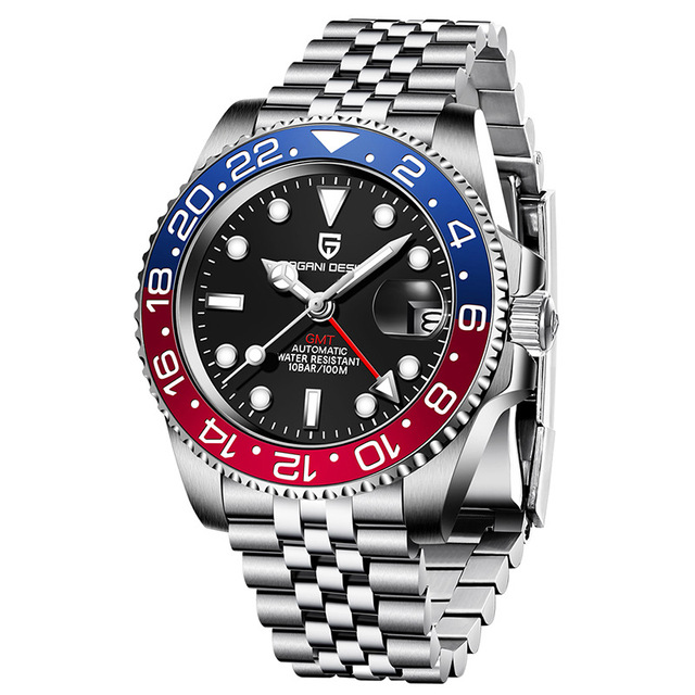 PAGANI 1662 GMT Men Mechanical Watches Sapphire Glass GMT Watches 100M Waterproof All Stainless Steel Automatic Men Watch