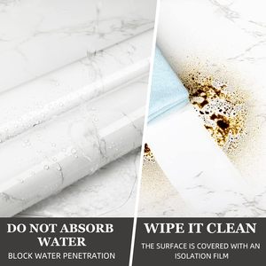 Autocollant mural en PVC imitation marbre blanc à faible MOQ, papier peint auto-adhésif 3D pour la rénovation de la décoration intérieure, idéal pour la cuisine et le salon - Product Image 6