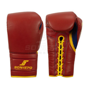 Offre Spéciale de gants de boxe à lacets en cuir 8oz sur mesure motif imprimé des fabricants pakistanais pour les arts martiaux - Product Image 1