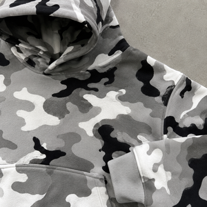 Ensemble de survêtement personnalisé pour <span class=keywords><strong>homme</strong></span> en coton épais, sweat à capuche et pantalon de survêtement à jambe droite, imprimé camouflage - Product Image 2