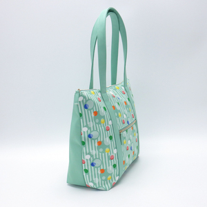 Bolso de Mano para el Verano, con Cierre, de Poliéster, con Diseño de Lunares Verdes, para Viajes, Fin de Semana, Primavera - Product Image 4