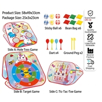 Permainan Lempar Bola Kecil Bertema Unicorn untuk Anak Perempuan, Papan Cornhole Pop Up, Target Dart Bola Lengket, Set Mainan Olahraga Luar Ruangan