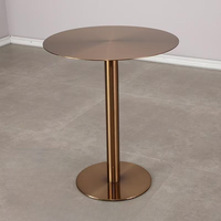 Table à manger de luxe de haute qualité, diamètre 50 cm, en acier inoxydable doré moderne avec plateau en marbre, pour salon, mobilier de salle à manger