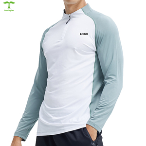 T-shirt a compressione da <span class=keywords><strong>uomo</strong></span> personalizzabile con logo, ad asciugatura rapida, a <span class=keywords><strong>manica</strong></span> lunga, per sport all'aperto, allenamento, con <span class=keywords><strong>mezza</strong></span> zip - Product Image 3