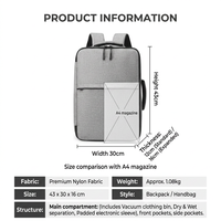 Mochila de Viaje Impermeable y Duradera de Nailon con Compresión al Vacío, Ligera, Tipo Weekender, en Oferta