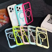Nouvelle coque de téléphone pour iPhone 18 PM, cadre couleur bonbon, acrylique simple anti-chute, ciel étoilé magnétique, compatible avec 17PRO
