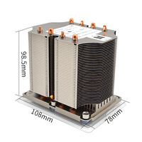 Boîtier d'ordinateur Lga3647 3U/4U, serveur, 4 caloducs, vague longue/carrée, série M5, refroidisseur passif pour processeur, ventilateur 120x120x25mm