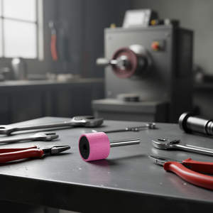 Meule vitrifiée rose Fervi 12 mm x 12 mm x 6 mm pour le polissage des métaux - Product Image 3