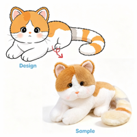 Peluche personnalisée chat de simulation, coussin long doux, peluche lion personnalisée, mascotte, poupée, haute qualité, emballage avec logo d'entreprise