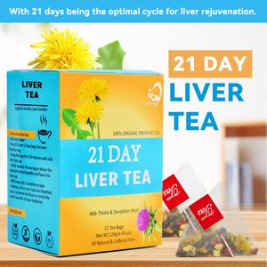 Té de Raíz de Diente de León Chinaherbs, Té de Limpieza Hepática de 21 Días con Hierbas Orgánicas Naturales para la Salud del Hígado, en Caja con Bolsitas - Product Image 2