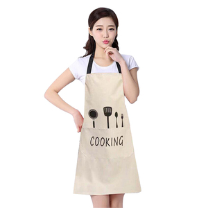 En gros logo Personnalisé Imprimé Poly Coton <span class=keywords><strong>Blanc</strong></span> Noir Promotion <span class=keywords><strong>Cuisine</strong></span> Chef Tablier - Product Image 1