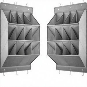 Hanging Wall Mounted <b>Shoe</b> Storage with 12 Large Pockets & 6 <b>Hooks</b>, Space-saving Polyester Organizer for Camping - Product Image 4