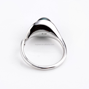 FPR156 Sterling 925 Silver Round Pearl Ring Peacock <strong>Green</strong> Freshwater Pearl Ring <strong>Jewellery</strong> - Product Image 4