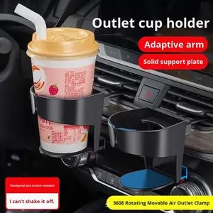 Portavasos y bandeja de plástico para coche, soporte multifuncional para té/bebidas con Cenicero de ventilación de aire acondicionado - Product Image 2