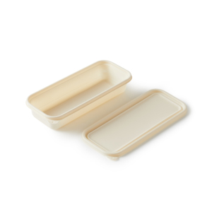 Boîte à lunch bento jetable écologique et biodégradable en amidon de maïs jaune réutilisable avec compartiments pour plats à emporter - Product Image 1