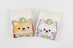 Grosir kaus kaki rajut pasangan lucu katun kucing anjing hewan lucu