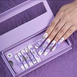 Sang Trọng Handmade Quảng Trường Phong Cách Móng Tay Phụ Nữ Tái Sử Dụng Móng Tay Giả Sang Trọng Dài Acrylic Chất Liệu Nghệ Thuật - Product Image 5