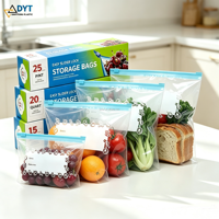 Sacs refermables en plastique transparent de qualité alimentaire personnalisés pour le stockage des aliments, des fruits, des légumes et des sandwichs