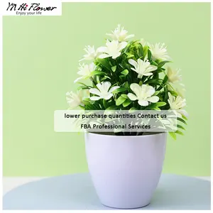 Popular Mini Bonsai Tree Plastic Plant Pot Artificial Flowers For Bathroom Tabletop Kitchen Decoration