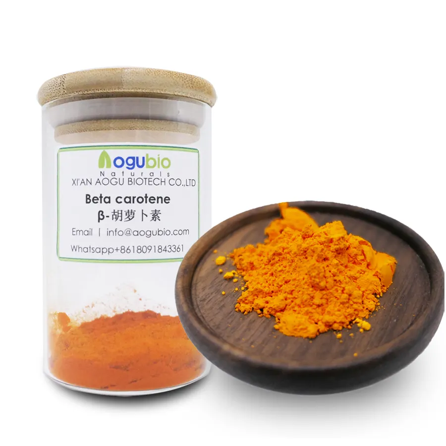 Aogubio Carotene powder Dunaliella Salina Extract Pigment Beta Carotene 1% 5% 10% 98% Beta Carotene