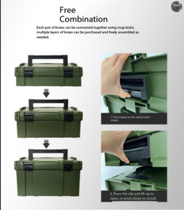 DF 17L/25L /34L Multi-layer <b>Stackable</b> Protective <b>Box</b> <b>Tool</b> Chest Plastic Hardware Combination Set - Product Image 4