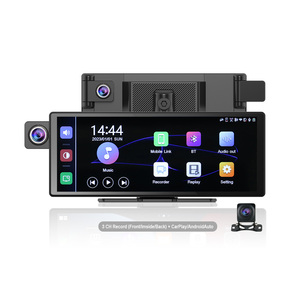 หน้าจอ Carplay แบบพกพา 3 ช่องสัญญาณ ขนาด 10 นิ้ว เหมาะสำหรับรถยนต์ทุกประเภท มัลติมีเดียบลูทูธ CarPlay หน้าจอสัมผัส วิทยุติดรถยนต์ - Product Image 1
