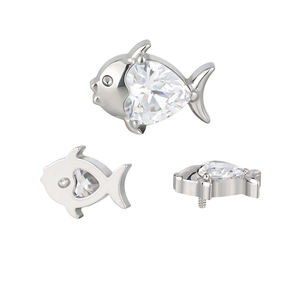 Newest 16G Internally Threaded Labret <b>Top</b> Wholesale Titanium Helix Earring with Zircon Body Piercing Jewelry for Engagement - Product Image 2