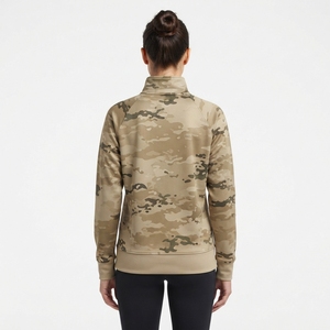 Sudadera con cuello alto estilo camuflaje ártico vintage para mujer, sudaderas con cuello alto de camuflaje, camisetas con cuello alto de camuflaje de algodón/poliéster sublimadas - Product Image 5