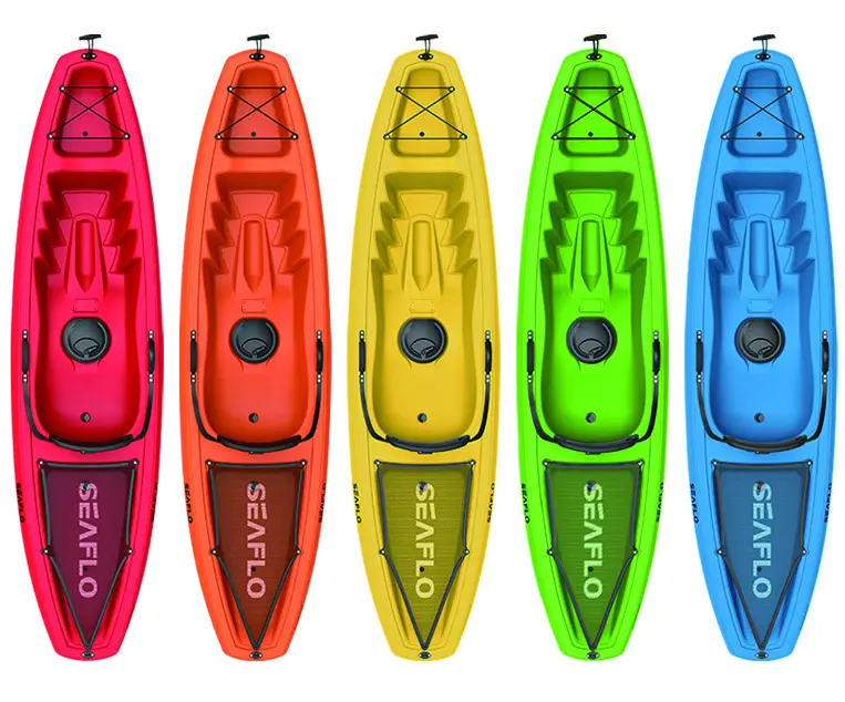 SEAFLO New arrival Design Blow-molded Sit on Top cheap Factory Price Sit on Top fishing Plastic boat single canoe kayak for Sale