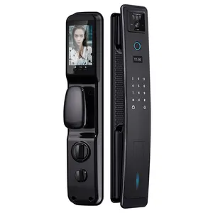 Fully automatic mobile phone remote control 3D face recognition smart door lock with visual cat's eye and electronic doorbell