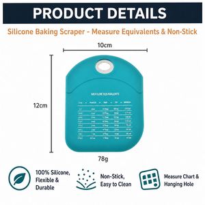 Silicone Flour Scraper Bowl Pastry Cutter Multifunctional Non-Slip Eco Friendly Hanging Hole Baking Supplies - Product Image 2