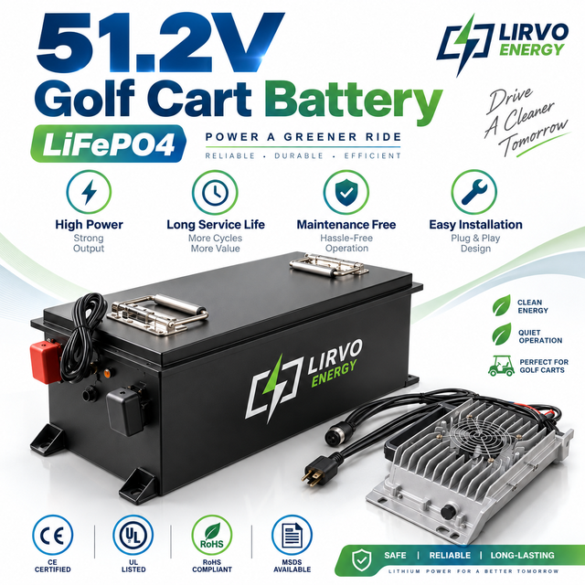 China Factory 51.2V100Ah Battery Pack Energy Storage 150ah 200ah Lithium Battery for Golf Cart With Blue Tooth Technical Support