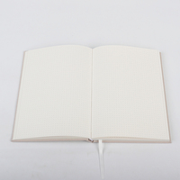 Carnet en lin format A5, couverture rigide avec couverture en papier et reliure cousue