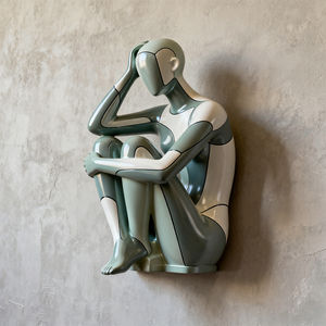 Sculpture Personnalisée W069 « Le Penseur » en Fibre de Verre Écologique – Décoration Classique et Philosophique pour Hall d'Hôtel, Espaces Résidentiels et Bureaux - Product Image 2