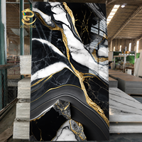 Panneau mural décoratif imperméable, alternative au marbre, feuille de PVC UV, effet marbre, panneaux muraux pour téléviseur