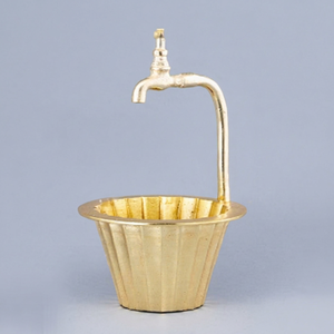 Vase à fleurs de table en acier inoxydable, finition dorée brillante, col long, design côtier, écologique, résistant à la rouille, haute qualité pour - Product Image 1