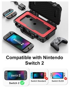 Estuche impermeable IP67 Estuche de herramientas para <span class=keywords><strong>Switch</strong></span> 2 Estuche de transporte de doble capa Estuche protector de gran capacidad para consola y accesorios - Product Image 3