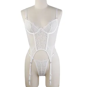 Hot Sexy Lingerie Ladies Custom Transparent Lace Underwear Push-up Bra And Panty Set