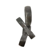 Sculptures modernes en fonte d'art, double cœur entrelacé, ornement artisanal abstrait en métal, articles de décoration créatifs de luxe pour la maison