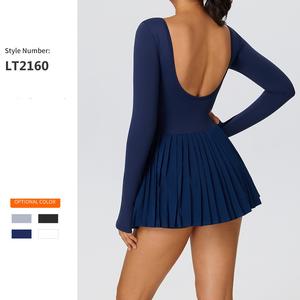 ชุดกีฬารัดรูปเล่นกีฬายิมชุดเล่นฟิตเนสชุดเล่นเทนนิสโยคะพร้อมกางเกงขาสั้น - Product Image 1