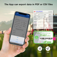 Registrador de datos de temperatura de un solo uso de diente azul inalámbrico de solución IOT para cadena de frío