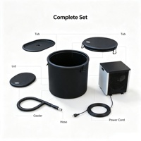 Baignoire portable à paroi souple pour bain froid avec couvercle et refroidisseur, pour la récupération sportive et la thérapie par l'eau froide des athlètes