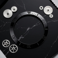 Montre de plongée 007 38 mm brillante avec insert de lunette en céramique noire, pièces de montre