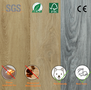 Suelo laminado PVC vinilo lujo absorbente sonido aislamiento baldosas tablillas LVP roble blanco natural liso panel SPC - Product Image 4