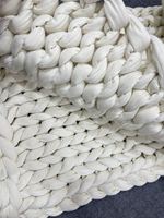 Couverture lestée en tricot épais et lourd, nature, chaude et confortable, 100% tricotée à la main, couverture en tricot épais